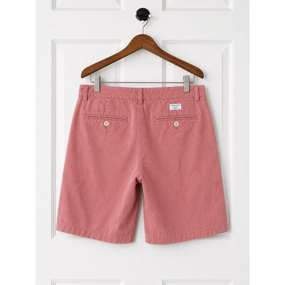 Vineyard Vines Men’s Salmon Cotton Twill Club Shorts Flat Front Pockets 1H0099